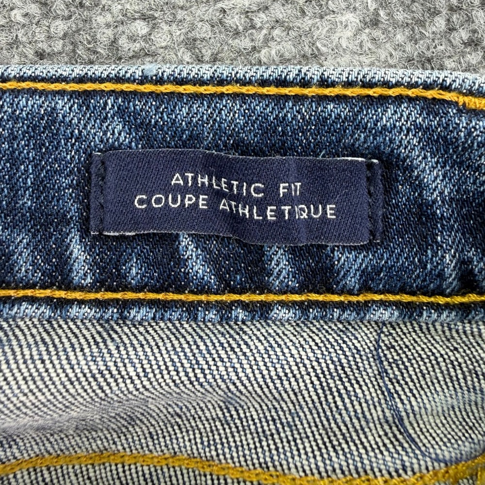 Lands End Jeans Mens 32 (Fits 34x26) Blue Square Rigger Athletic Fit Stretch - Picture 3 of 16